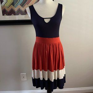 Pink Rose Color Blocked Tank Dress M